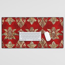 Thai Ornament - Gold and Red Desk Mat