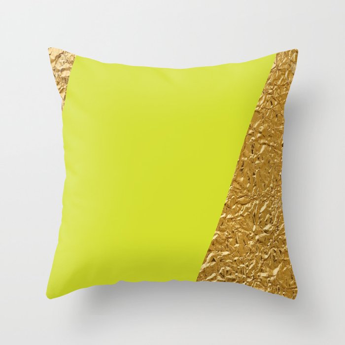 Green and Gold Throw Pillow