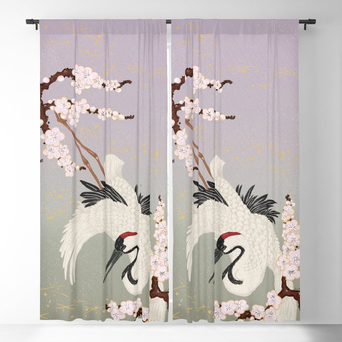 Japanese Crane Blackout Curtain