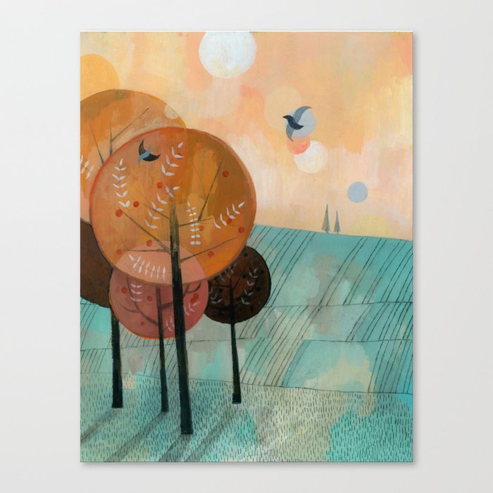 Trees & Birds Canvas Print