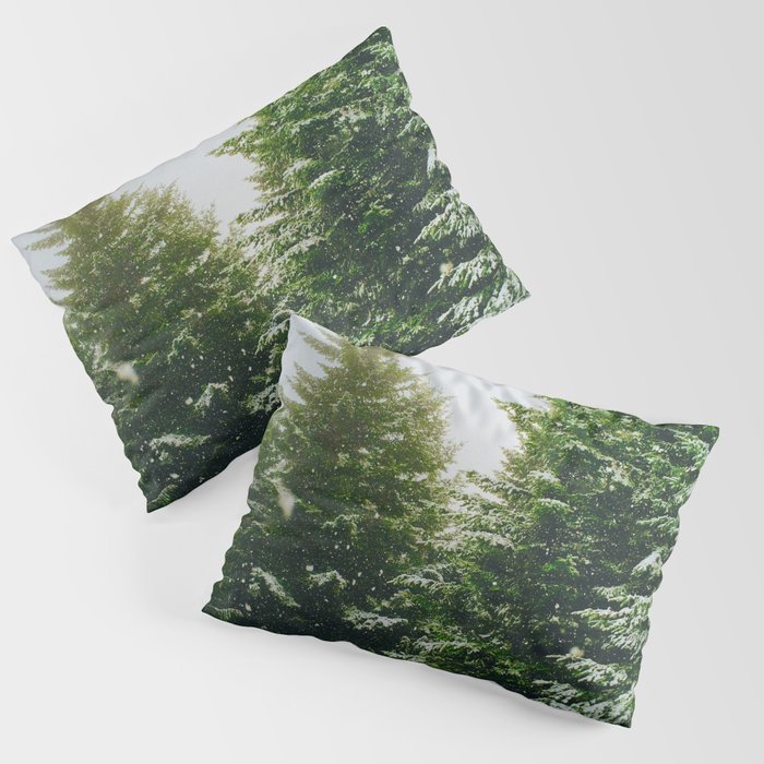 Winter Pine Tree Forest (Color) Pillow Sham