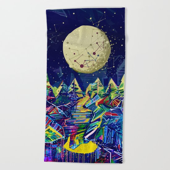 abstract forest Beach Towel