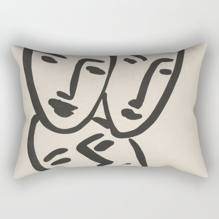 Apollinaire, Matisse, Rouveyre (Trois têtes. A l'amitié) Rectangular Pillow