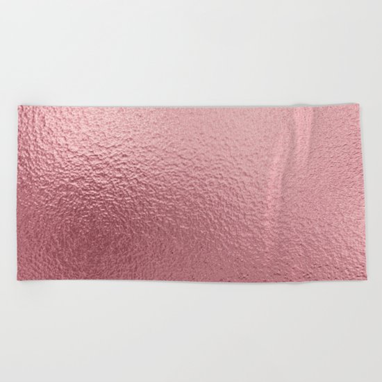 Pure Rose Gold Pink Beach Towel
