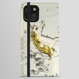 Vintage Astronomy Chart Monoceros, Canis Minor and the Atelier   iPhone Wallet Case