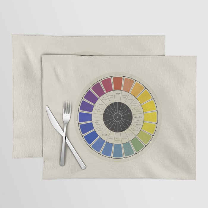 Re-make of "Scale of Complementary Colors" by John F. Earhart, 1892 (vintage wash) Placemat