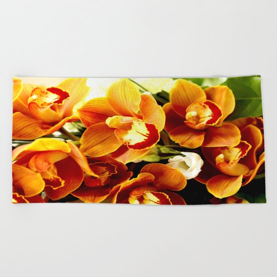 Orchid Corsage Beach Towel