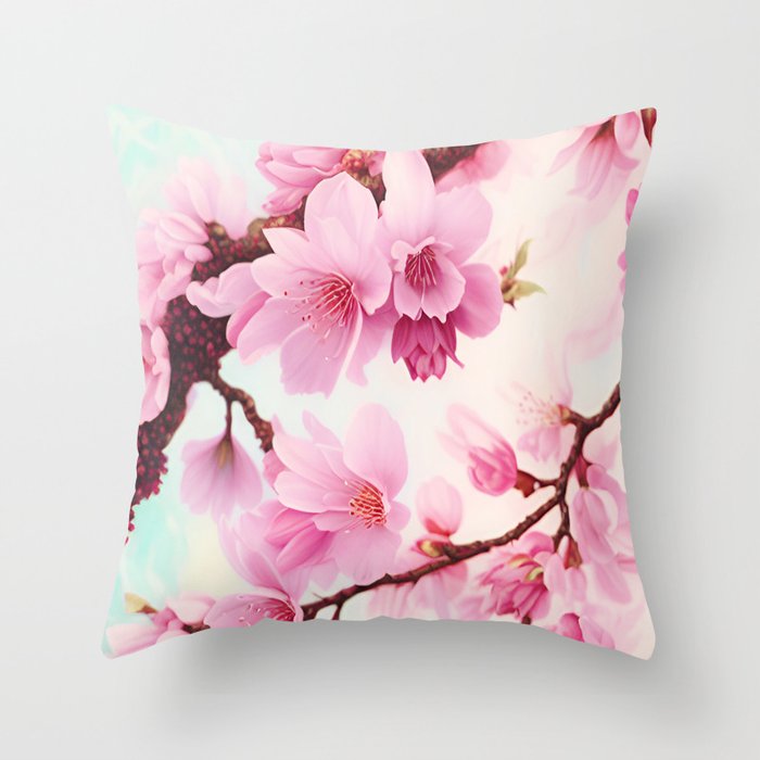 Cherry Blossoms 3 Throw Pillow