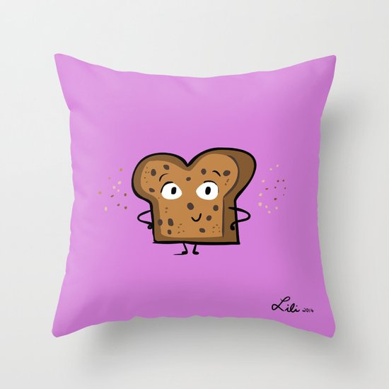 Cinnamon Raisin Toast Throw Pillow