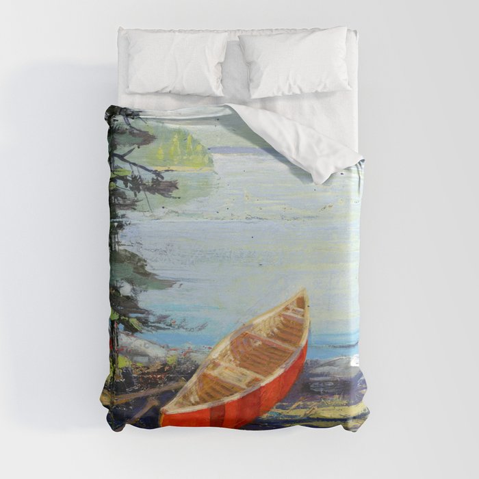me and you and the red canoe Duvet Cover