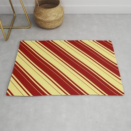 [ Thumbnail: Dark Red & Tan Colored Pattern of Stripes Rug ]