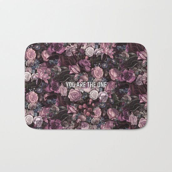 You Are The One // Floral Valentine's Heart Bath Mat