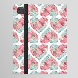 Watercolor heart filled with hearts in pink and mint iPad Folio Case