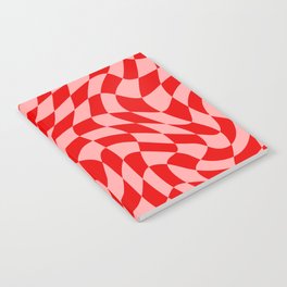 Pink and Red Wavy Checkered Print - Softroom Notebook