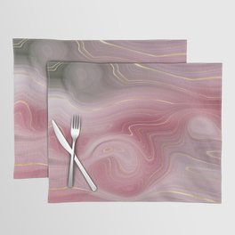Rose Pink Gold Agate Geode Luxury Placemat