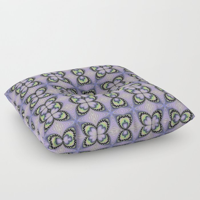 The Lavender Butterfly Abstract Geometric Digital Art  Floor Pillow