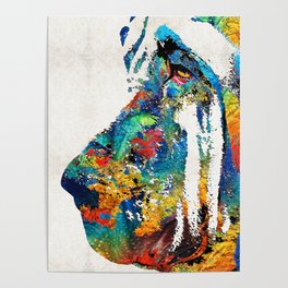 Colorful Bloodhound Dog Art By Sharon Cummings Poster