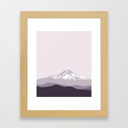 Snow Capped Mountain Landscape - Purple Framed Art Print