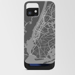 NY gray map iPhone Card Case