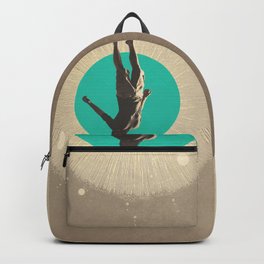 Every Fall is a Rise Backpack | Collage, Digitalart, Frankmoth, Vintage, Graphicdesign, Popart, Blue, Falling, Dreamy, Color 