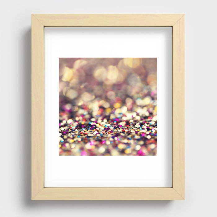 Rainbow Sprinkles - an abstract photograph Recessed Framed Print