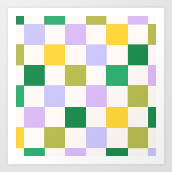 Lily pad Checkerboard  Art Print