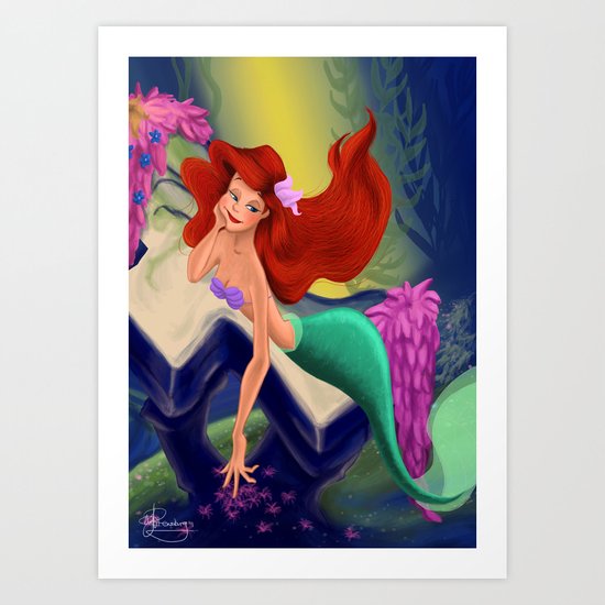 Little Mermaid So In Love Art Print