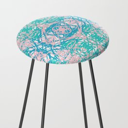 Abstract blue and pink pattern Counter Stool