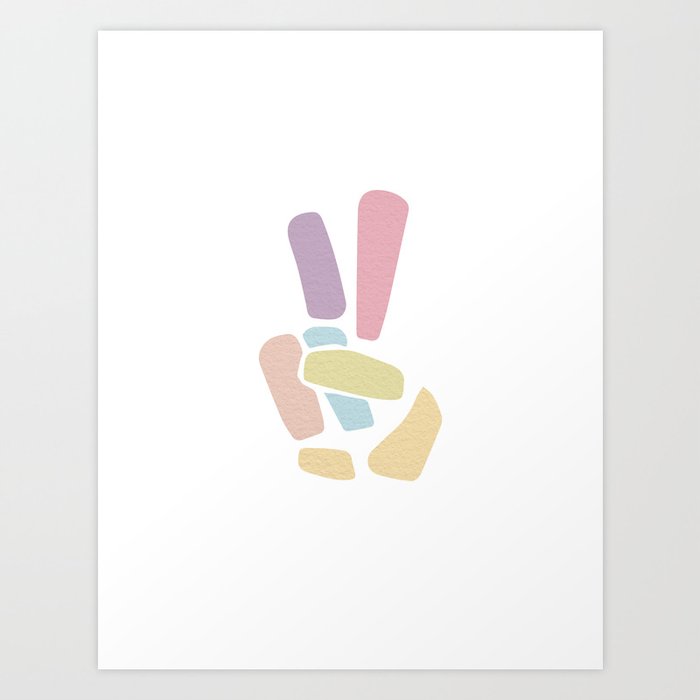 Peace Hand Sign Abstract Art Print By Pier23 Society6