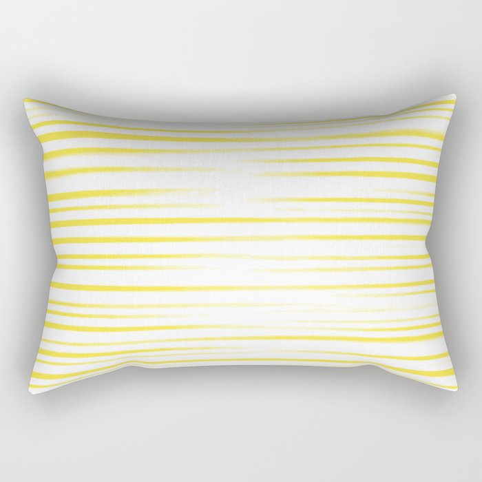 Yellow Summer Stripes Rectangular Pillow