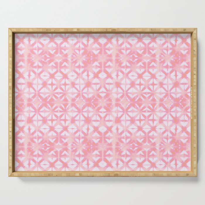 Pink coral grid Serving Tray