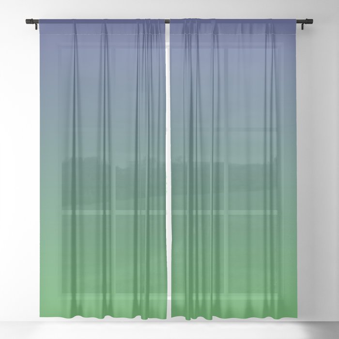 Ombre | Color Gradients | Gradient | Two Tone | Blue | Green | Sheer Curtain