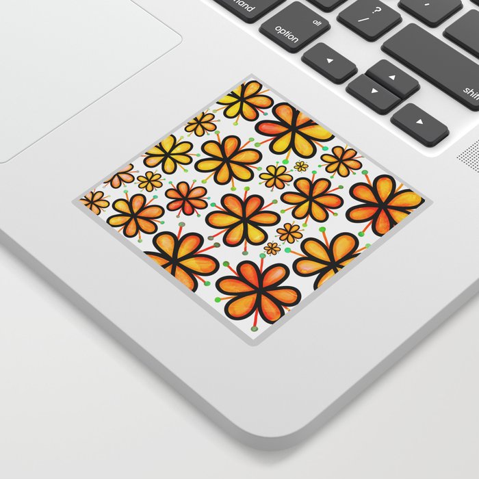 Doodle Daisy Flower Pattern 18 Sticker