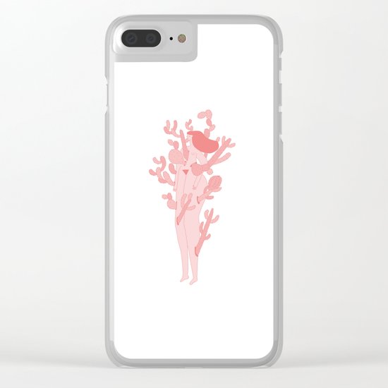 Pink Cactus Clear iPhone Case