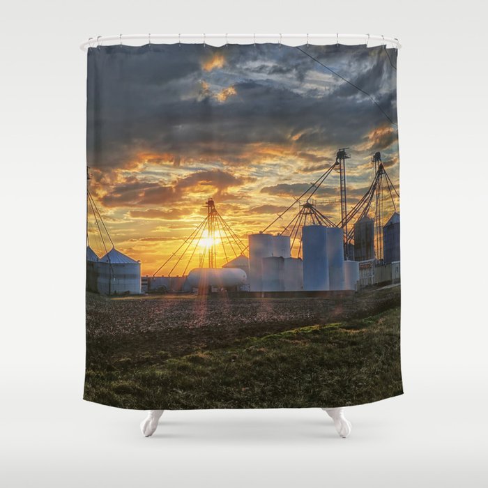 Bins and Silos at Sunset Shower Curtain