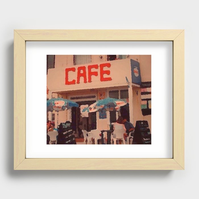 Seaside Cafe Recessed Framed Print