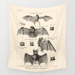 Vintage Bat Diagram Wall Tapestry