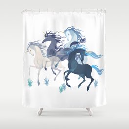 Running Unicorns Shower Curtain