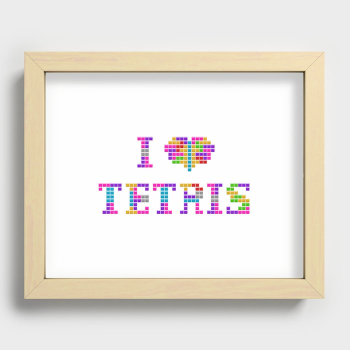 I <3 Tetris Recessed Framed Print