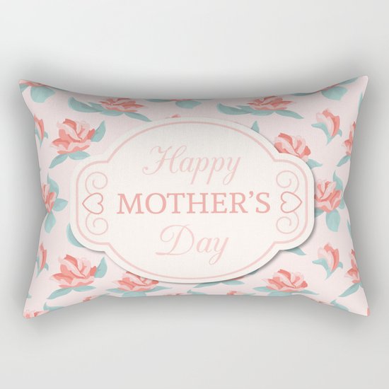 Happy Mother's Day Floral pattern Rectangular Pillow