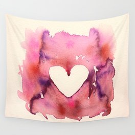 Watercolor Heart Wall Tapestry