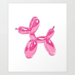 Pink Balloon Dog Pop Art | Kitsch Fun + Cute Art Print