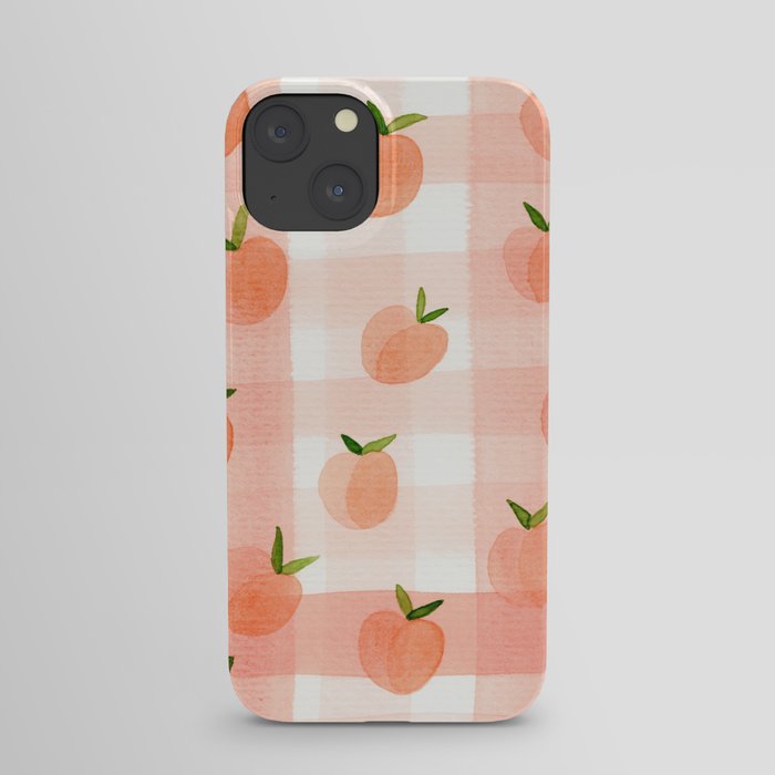 Peach Gingham iPhone Case