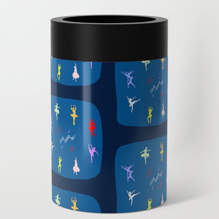 Colorful Ballerinas Blue Can Cooler