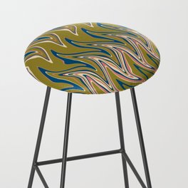 Warped - Blue, Olive Green, Pink and Cream Bar Stool