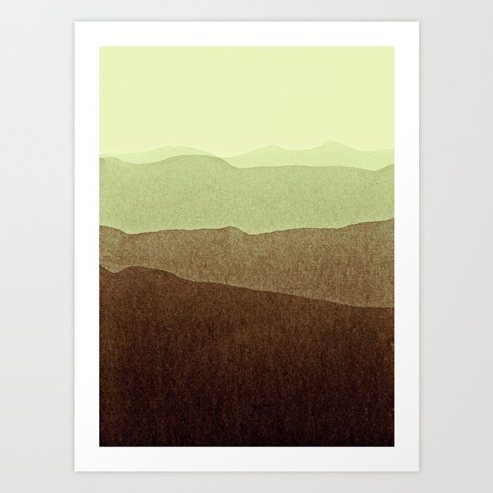 gradient landscape brown green Art Print