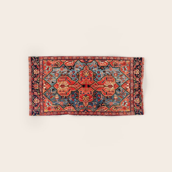 Kashan Poshti Central Persian Rug Print Hand & Bath Towel by Vicky