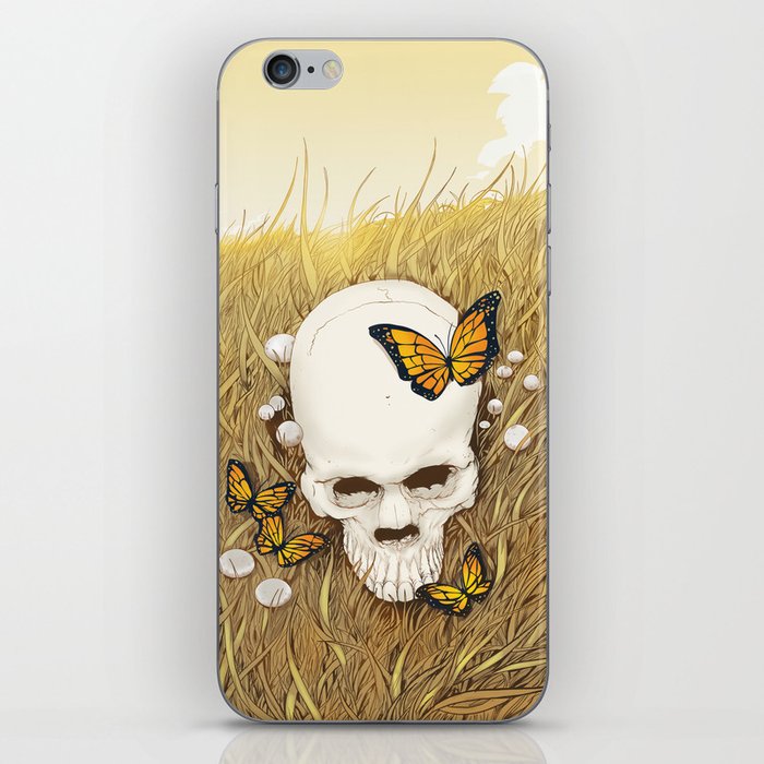 Skull in Field iPhone Skin