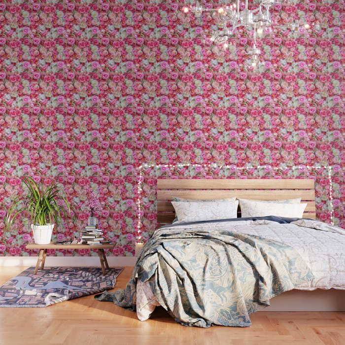 Pink Red Roses Wallpaper By Newburydesigns Society6