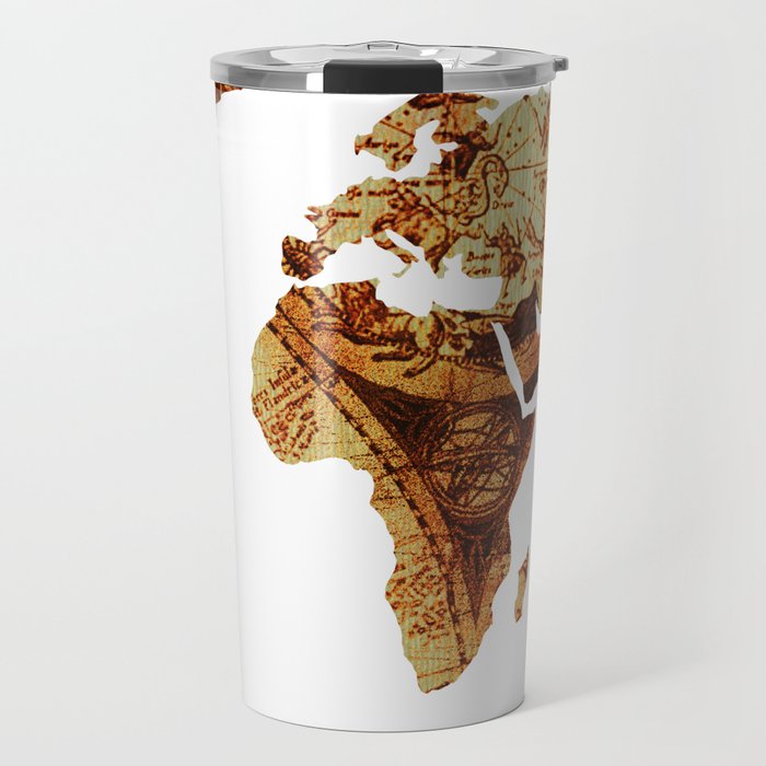 Antique Map of the World Continents Travel Mug
